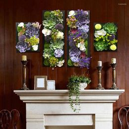 Decorative Flowers Artificial Plant Panel Succulent Lawn Art Creative Wall