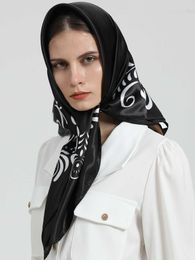 Sarongs Lady Silk Square Scarf Print Design Scarves Large Hijab Fashion Shawl and Wrap Women Bangdana Female Headkerchief Foulard Summer P230403