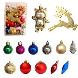 30pcs Christmas Ornaments Bright Ball Gift Package Set Christmas Window Decoration Colorful Hanging Ball Christmas Tree Pendant 1105