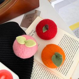 Hair Accessories 1PC Wool Felt Little Orange Hairpin Cute Childlike Fun Girl Heart Handmade Pography Props Head Wear