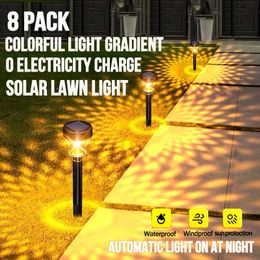 Novelty Lighting LED Lawn Solar Lights Garden Outdoor Lamp RGB Multi-Color Doorway Path Lighting Solar Christmas Decorative Landscape Shine Light P230403