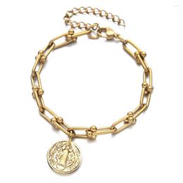 Charm Bracelets MinaMaMa Stainless Steel Handmade Chain Jesus Bracelet For Women Fashion Religious Catholic Jewelry Gifts