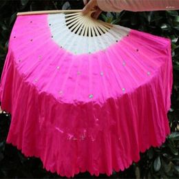 Stage Wear 53CM(21") Women Gradient Dancing Fan Belly Veil For Party Performance China Folk Dance Bamboo Folding