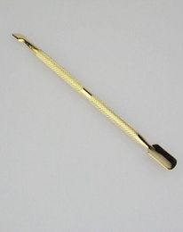 Cuticle Pusher TTS07 Gold Stainless steel professional senior Spoon Nail Cleaner Manicure Pedicare7949282