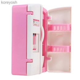 Kitchens Play Food 1/12 Dollhouse Miniature Kitchen Plastic Fridge Model Kitchen Furniture Accessories For Doll House Living Room Decor Kids ToysL231104