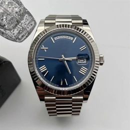 Men's watch Cal 2823 40MM waterproof 50M M228239 blue dial Roman digital mechanical automatic designer gift belt original box2681