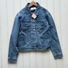 Women's Jackets Fashion Brand Denim Jacket Lapel Renaissance French Top Long Sleeve Coat PU