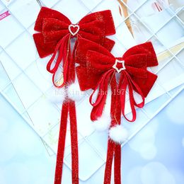 Elegant Velvet Bow Hairpin Children Girls Bow Tie Hairpins Vintage Wine Red Bow Hair Clip Prom Hair Accessories Party