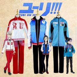 Cosplay Anime YURI On ICE Katsuki Victor Nikiforov Yuri Plisetsky Cosplay Costume Hight Quality Jackets Hoodie Pants