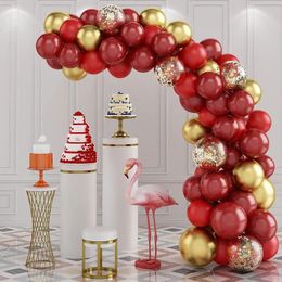 Other Event Party Supplies 120PCS Metallic Gold Red Balloons Arch Kit Confetti Ballon Set for Birthday Wedding Anniversary Celebrations Decorations 230404