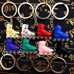 Outdoor Gadgets Keychains For Men Car Bag Keyring Stainless Steel Jewellery Gold Fashion Skating Boots Roller Skates Gift Fashion Bag Pendant Scooter Style Keychain