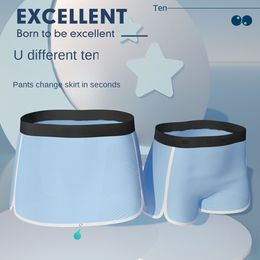 Underpants U-shaped Pants Tight Men's Sexy Underwear Ice Silk Split Boxer Kurot Sleeps Unconstrained Development and Testing 230404