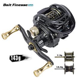 Baitcasting Reels GBC200 142g Ultralight Carbon Fiber BFS Baitcasting Fishing Reel Double Spool Fishing Bait Smooth Casting Reel UL Fishing Reel 230403