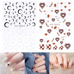 Nail Stickers Fashion Trend 3D Moon Star Fire Flame Art Self-Adhesive Decals DIY Manicure Decoration Sexy Beauty