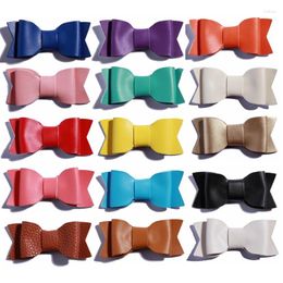 Hair Accessories 120PCS 7.5CM Synthetic PU Leather Bows Knot For Bow With Clip Headbands U Pick