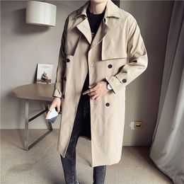Men's Trench Coats Brand Clothing Spring High Quality Business CoatsMale Slim Fit Long Casual Windbreaker Jackets S5XL 230404