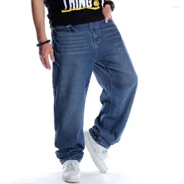 Men's Jeans Blue Baggy For Men Wide Leg Loose Streetwear Hip Hop Skateboard Denim Pants Male Trousers Plus Size 30-46