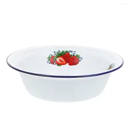 Bowls Basin Metal Wash Tub White Dough Bowl Enamel Tray Noodle Soup