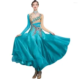 Stage Wear Waltz Ballroom Competition Dress Dance Performance Costume Applique Rhinestones High End Evening Gown Wedding Party Outfit