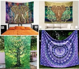 Elephant Mandala Tapestry Hippie Wall Hanging Tapestries Beach Towel Yoga Mat picnic blanket 210150cm outdoor Pads6424719