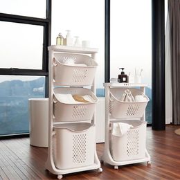 Bathroom Storage & Organisation Waterproof Shelves For Dirty Clothes Sundries Laundry Basket Layered Rack Drawertype Plastic Closet Organise