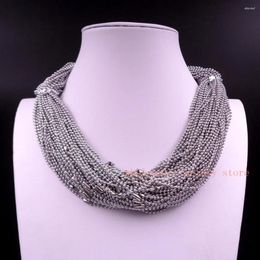 Chains Wholesale 50pcs/ Lot Fashion 2mm / 3mm Bead Ball Chain Stainless Steel Necklace Fit Pendant 18''-32 Inch