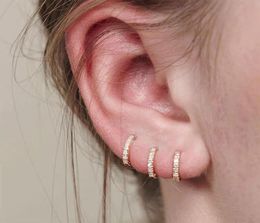 6mm/8mm/10mm Small Hoop Earrings For Women Men Gold Silver Color Simple Minimal Tiny Cz lage Ear Piercing & Huggie4656599