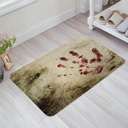 Carpets Retro Blood Handprint Floor Mat Entrance Door Living Room Kitchen Rug Non-Slip Carpet Bathroom Doormat Home Decor