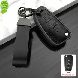 New Leather Alloy Car Key Case Cover Shell Fob for Audi A1 A3 8P A4 A5 A6 C7 A7 S3 S7 S8 R8 Q2 Q3 Q5 Q7 Q8 SQ5 TT RS3 RS6 Keyless