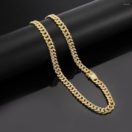 Chains Hip Hop Jewellery 12mm Wide Butterfly Buckle Dense Drill Thick Gold Silver Plating CUBAN CHAIN 60cm 75cm Lenght Necklace