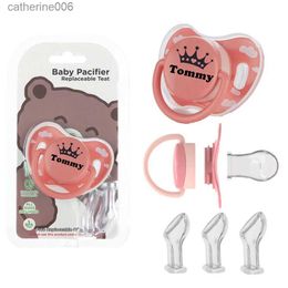 Pacifiers# Miyocar Bunny Custom Baby Pacifiers Personalised with Name Bring 3 Silicone Replacement Teat All Size Include for Boy and GirlL231104