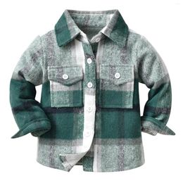 Jackets Kids Toddler Baby Boys Autumn Winter Plaid Cotton Long Youth Coats 4t For