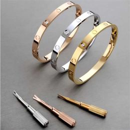 Love gold bracelet designer Jewellery rose bangle luxurious design jewellery mens and womans charm cuff friendly couple screwdriver bracelets screw bangles 0054