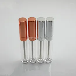 Storage Bottles 20/30/50pcs 6ml Plastic Lip Gloss Tube Rose Gold/Silver Lipstick With Leakproof Inner Sample Cosmetic Container DIY