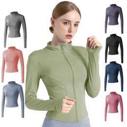 Lu Lu Yoga Coat Lemon Algin Women Sports Jacket Zipper Coat For Fitness Apparel Gym Clothes Lady Long Sleeve Sweatshirt Multi Colours Running Activewear LL Align gym cl