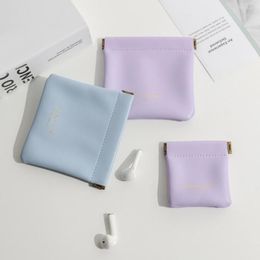 Storage Bags PU Small Bag Multifunctional Waterproof Portable Faux Leather Female Cosmetic Headset Protective Case