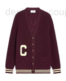 Women's Sweaters designer luxury Triumphal Arch with embroidered letters on the back of cardigan, medium length V-neck sweater, C new sweater jacket NO4Y