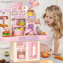 Kitchens Play Food 36cm Children Play Simulation House Kitchen Toy Set Puzzle Interaction Love Hands-on Training Baby Mini Girl Cooking Boy GiftsL231104