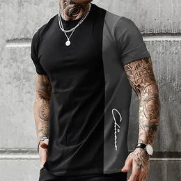 Mens TShirts Street Tshirt Summer 3D Stripe Printing Short Sleeve Tops Fashion Everyday T Oversized Tee Men Clothing 230404