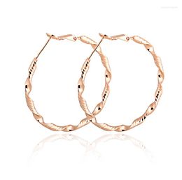 Hoop Earrings Gold Plated Big Wave Distorted Earring For Womens Wedding Bridal Party Jewellery A1308