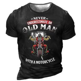 Mens TShirts Summer Motorcycle Tshirt For Men Motor Biker 3d Print Vintage Short Sleeve Old Man Tee Shirt Homme Moto Racing Camiseta 230404