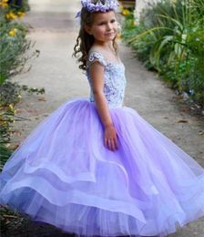 Girl Dresses Flower Applique Fluffy Tulle For Weddings Pretty First Communion Lovely Little Pageant Dress Gowns