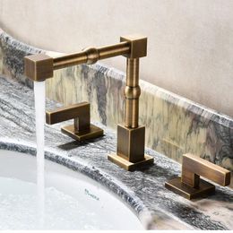 Bathroom Sink Faucets Widespread Lavatory Faucet Cold Basin Antique Total Brass 8 Inch Rotation Mixer