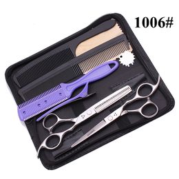 Hair Scissors 5.5 6.0 Professional Barber Scissors 440C Hairdressing Scissors Hair Thinning Shears Salon Hair Cutting Scissors Set 1019# K-A 230403