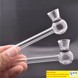 wholesale Glass Tobacco Spoon Pipes Smoking Blown Glass Hand 12cm Detachable oil burner pipe Two functions