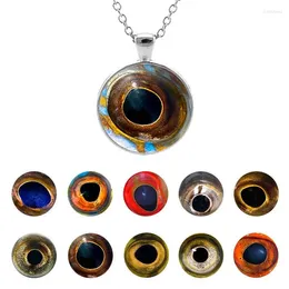 Pendant Necklaces Different Types Of Fish Eyes Pattern Cabochon Link Chain Necklace Flat Bottom Accessories QYH478