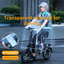 Raincoats Raincoat Transparent Long Raincoat Single Raincoat Electric Vehicle Battery Car Reflective Raincoat 230404