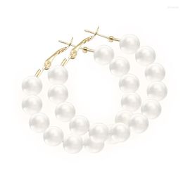 Hoop Earrings Fsgz 2023 Pearl Earring Exaggerated Circle Fashion Ears Jewellery Multisize Pearls Beads Ear Ring Accessories