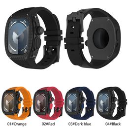 Ultra Mod Kit Wristband Bracelet Steel Cases Cover with Solid Band Strap Silicone Bands Watchband for Apple Watch Series 8 9 iWatch 49mm Ultra2