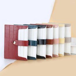 Card Holders SEMALAYA Holder Women's Crocodile Multi-Card Slot Thin Buckle Sleeve Color-blocking Mini